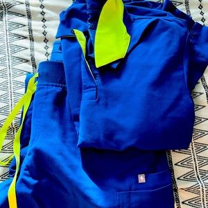 Figs Scrub Set - Electric Blue Size Large